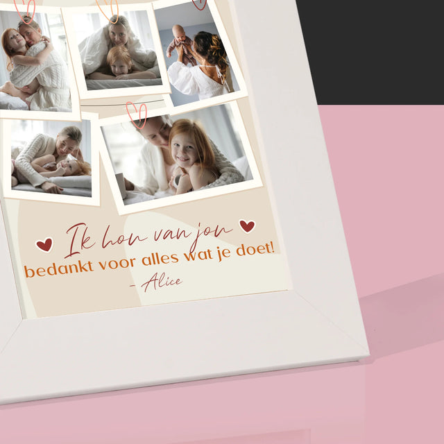 Fotocollage: Ik Hou Van Jou, Mama - Fotokader (Horziontaal)