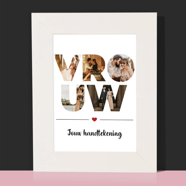 Woord Van Foto'S: Vrouw - Fotokader (Horziontaal)