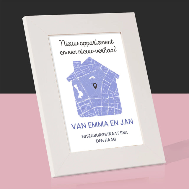 Stadsplastadsplattegrond: Stadskaart: Nieuw Appartement - Fotokader (Horziontaal)