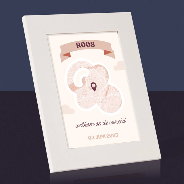 Stadsplastadsplattegrond: Stadskaart: Welkom Op De Wereld - Fotokader (Horziontaal)