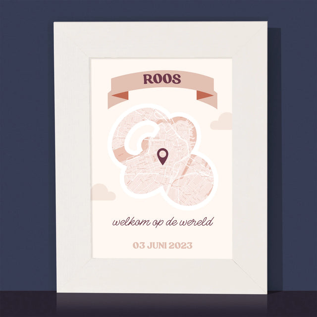 Stadsplastadsplattegrond: Stadskaart: Welkom Op De Wereld - Fotokader (Horziontaal)