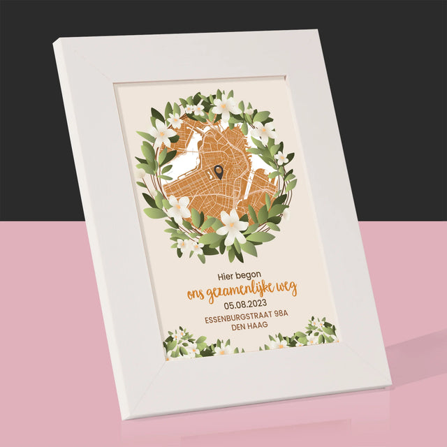 Stadsplastadsplattegrond: Stadskaart: Begin Van Gezamelijke Weg - Fotokader (Horziontaal)