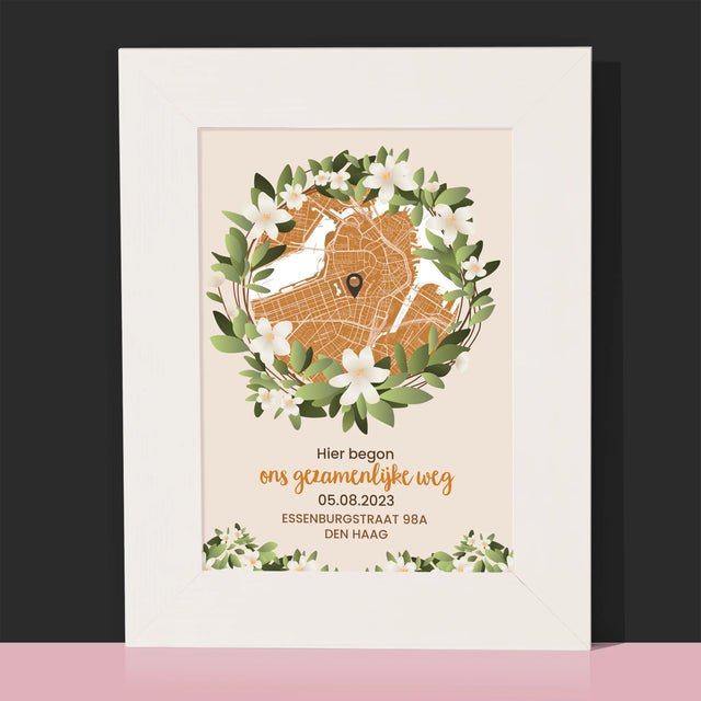 Stadsplastadsplattegrond: Stadskaart: Begin Van Gezamelijke Weg - Fotokader (Horziontaal)