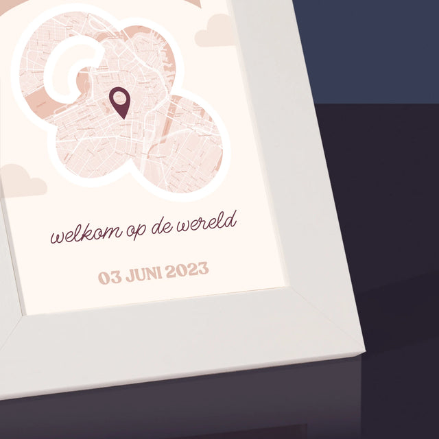 Stadsplastadsplattegrond: Stadskaart: Welkom Op De Wereld - Fotokader (Horziontaal)