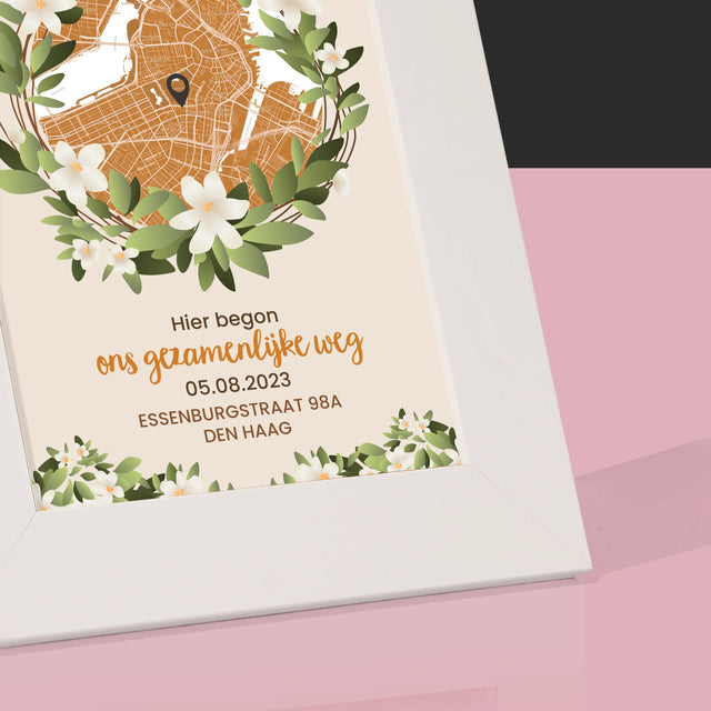 Stadsplastadsplattegrond: Stadskaart: Begin Van Gezamelijke Weg - Fotokader (Horziontaal)