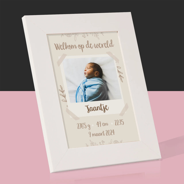Geboorteakte Van Kind: Metriek Takjes - Fotokader (Horziontaal)