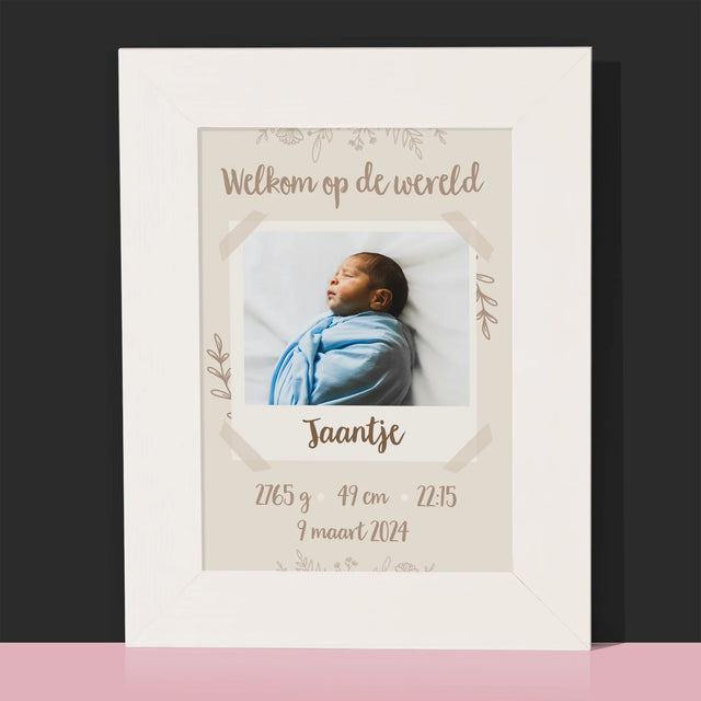Geboorteakte Van Kind: Metriek Takjes - Fotokader (Horziontaal)