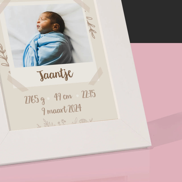 Geboorteakte Van Kind: Metriek Takjes - Fotokader (Horziontaal)