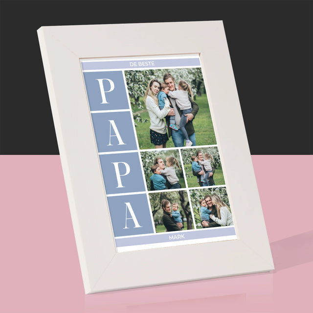 Fotocollage: Collage, De Beste Papa - Fotokader (Horziontaal)