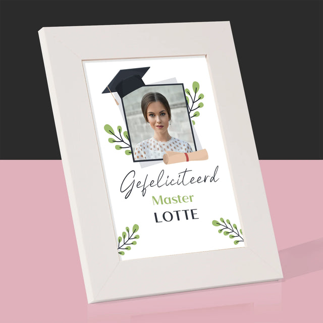 Foto En Handtekening: Gefeliciteerd, Master - Fotokader (Horziontaal)
