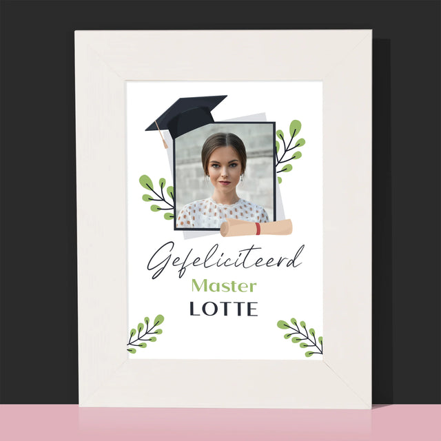 Foto En Handtekening: Gefeliciteerd, Master - Fotokader (Horziontaal)
