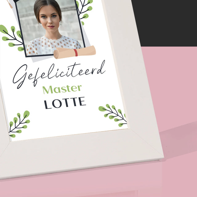 Foto En Handtekening: Gefeliciteerd, Master - Fotokader (Horziontaal)