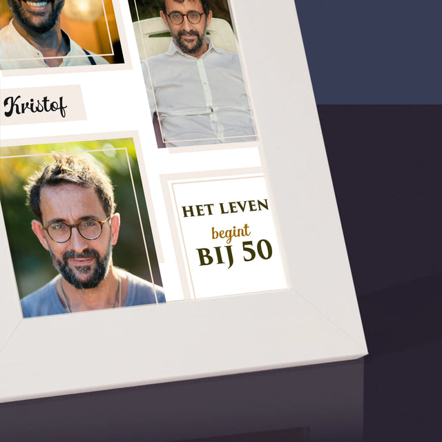 Fotocollage: Het Leven Begint Bij 50 - Fotokader (Horziontaal)