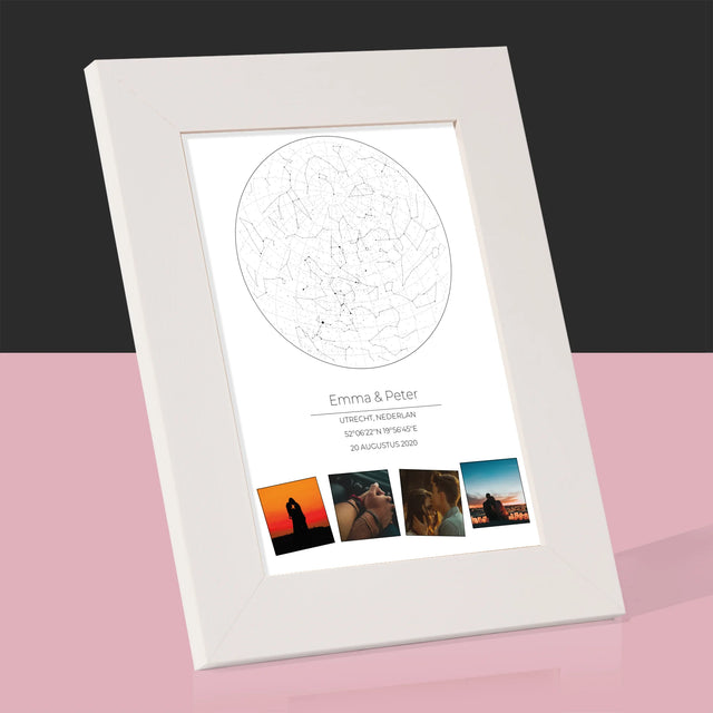 Starrenkaart: Sterrenkaart: Onze Sterren In De Wereld - Fotokader (Horziontaal)