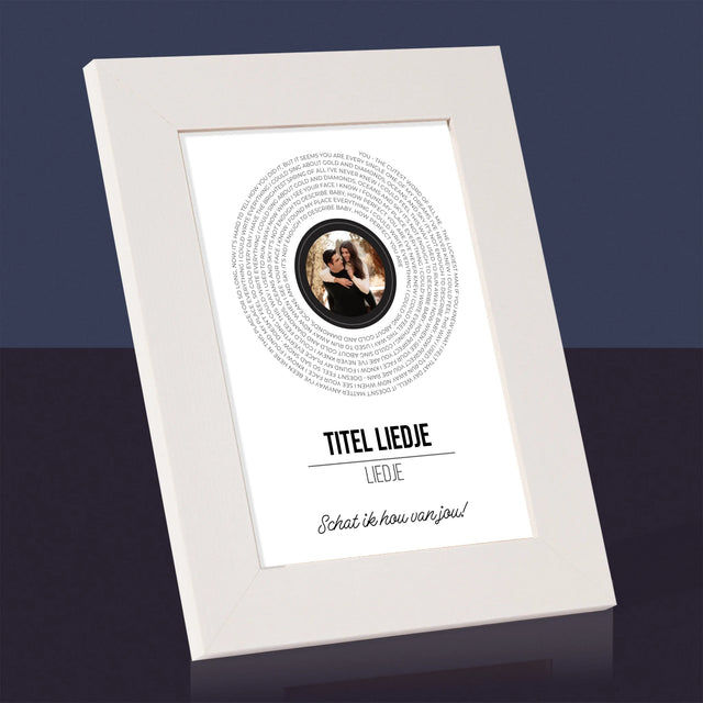 Foto En Handtekening: Songtekst Op Vinyl Lp - Fotokader (Horziontaal)