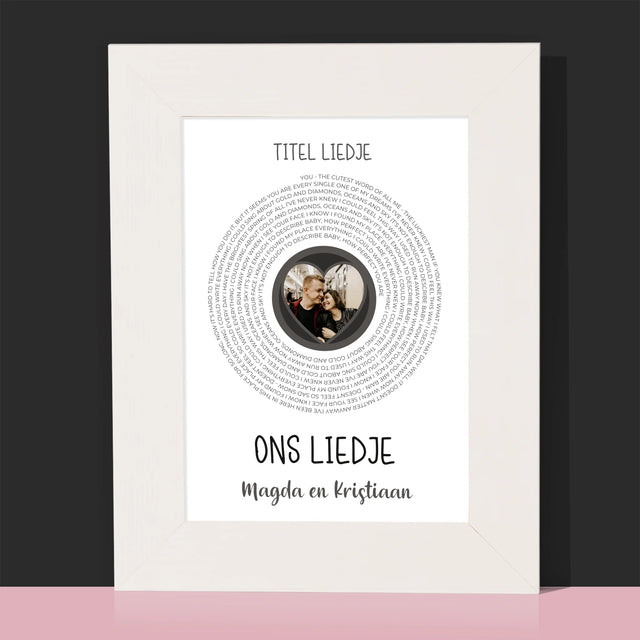 Foto En Handtekening: Ons Liedje Met Tekst - Fotokader (Horziontaal)