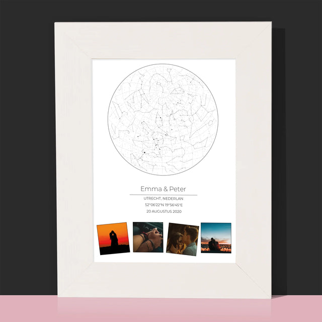 Starrenkaart: Sterrenkaart: Onze Sterren In De Wereld - Fotokader (Horziontaal)