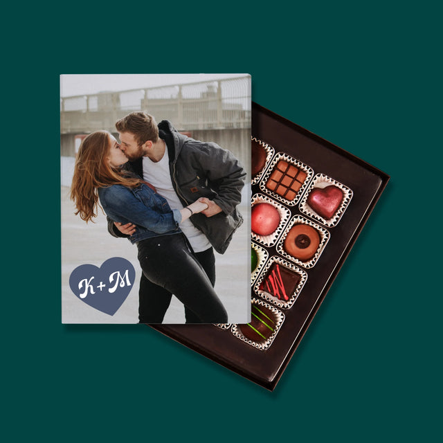 Fotocollage: Initialen Hart - Pralines