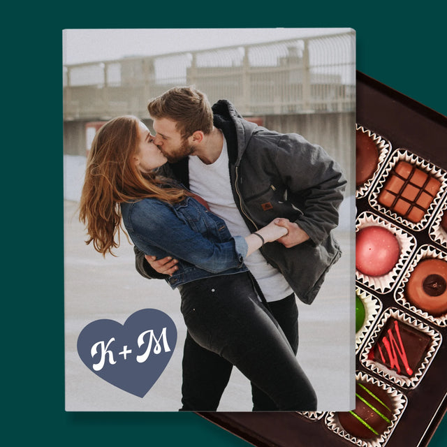 Fotocollage: Initialen Hart - Pralines