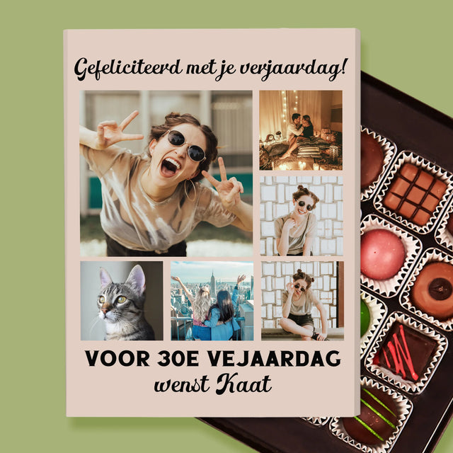 Fotocollage: Fotocollage Verjaardag - Pralines