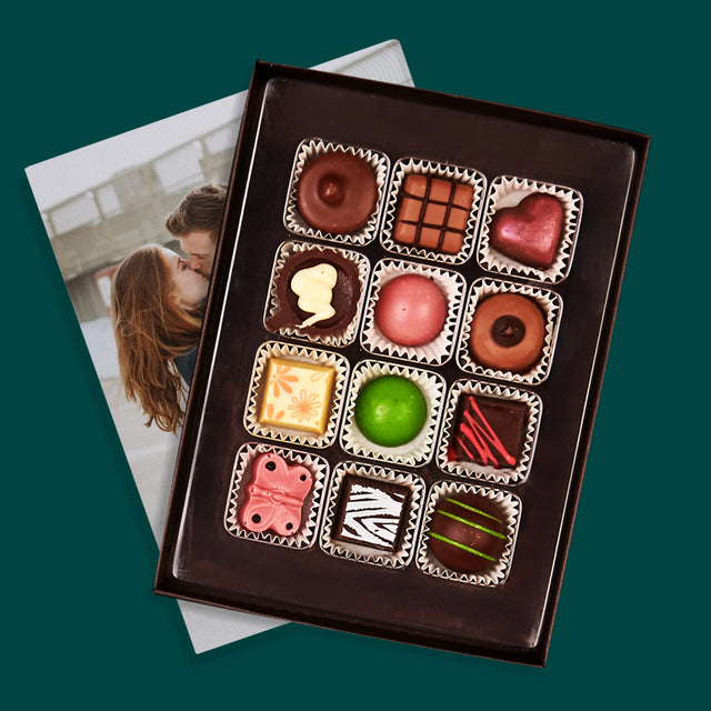 Fotocollage: Initialen Hart - Pralines