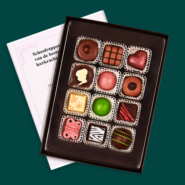 Foto En Handtekening: Schoolrapport Van De Beste Leerkracht - Pralines