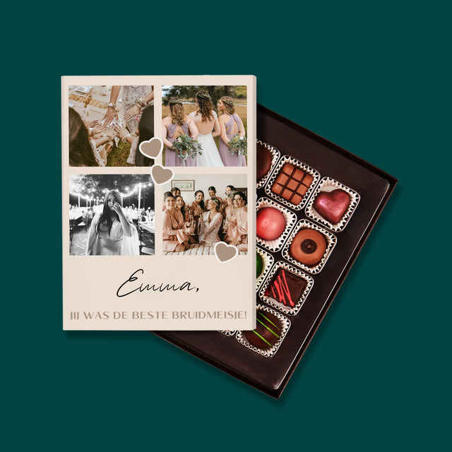 Fotocollage: Bedankt Collage, Bruidsmeisje - Pralines