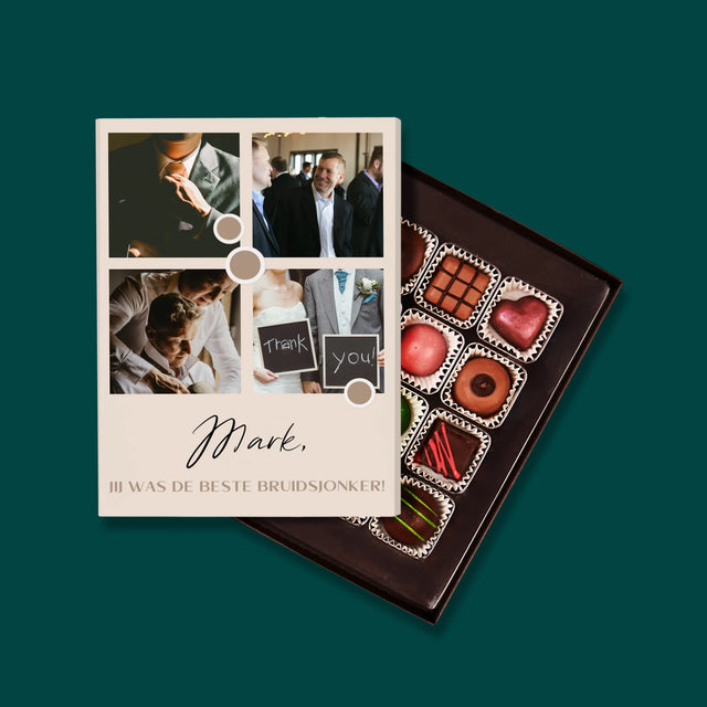 Fotocollage: Bedankt Collage, Bruidsjonker - Pralines