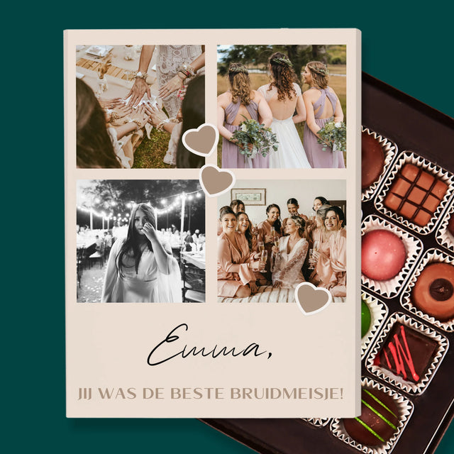 Fotocollage: Bedankt Collage, Bruidsmeisje - Pralines