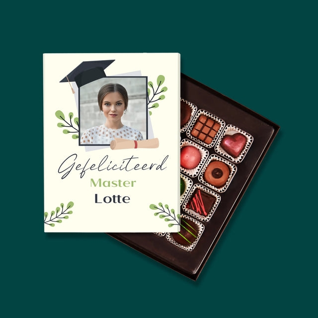 Foto En Handtekening: Gefeliciteerd, Master - Pralines