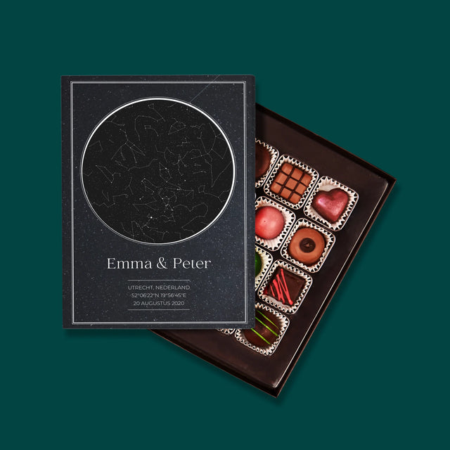 Starrenkaart: Sterrenkaart Voor Verliefde - Pralines