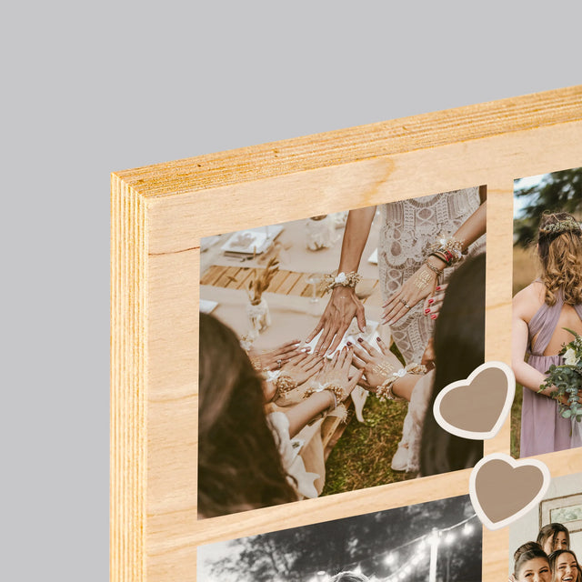 Fotocollage: Bedankt Collage, Bruidsmeisje - Afdruk Op Hout (Verticaal)