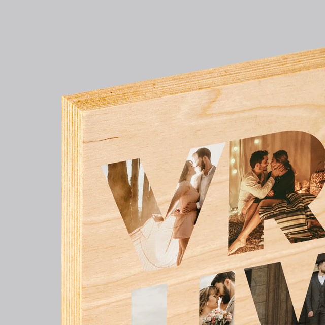 Woord Van Foto'S: Vrouw - Afdruk Op Hout (Verticaal)