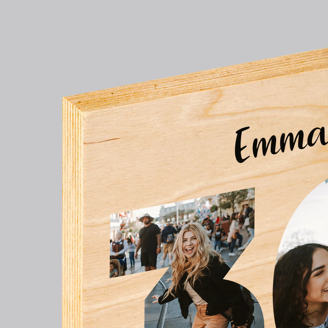 Woord Van Foto'S: 30 Jaar - Afdruk Op Hout (Verticaal)