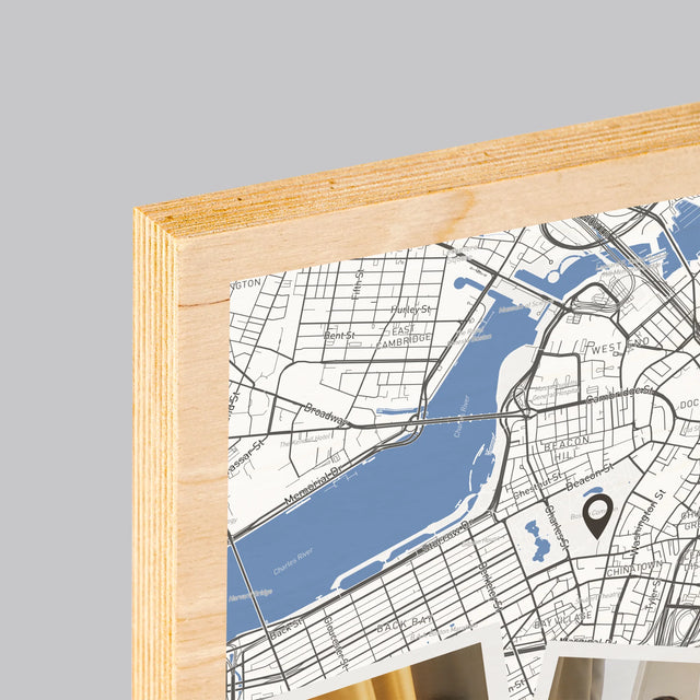 Stadsplastadsplattegrond: Stadskaart: Waar Alles Begon - Afdruk Op Hout (Verticaal)