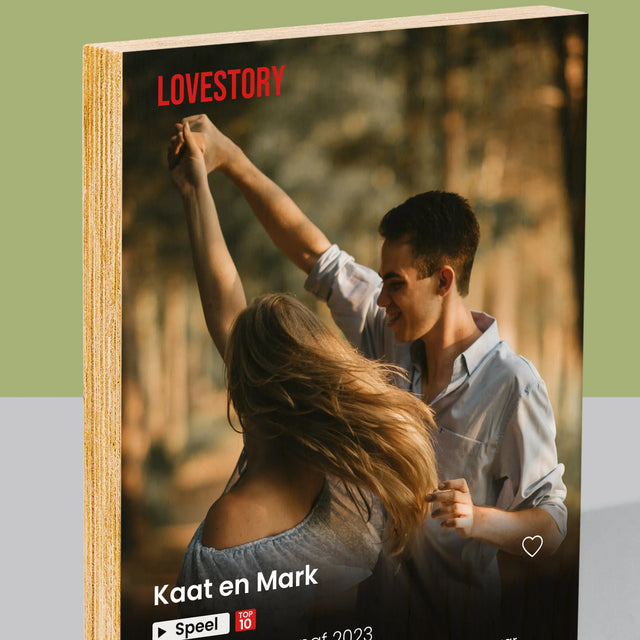 Foto En Handtekening: Poster Netflix - Afdruk Op Hout (Verticaal)