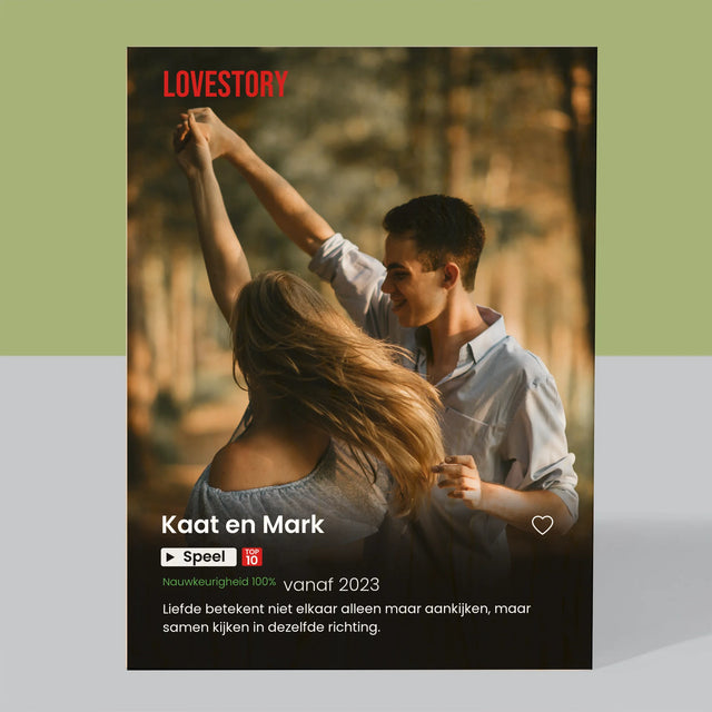 Foto En Handtekening: Poster Netflix - Afdruk Op Hout (Verticaal)