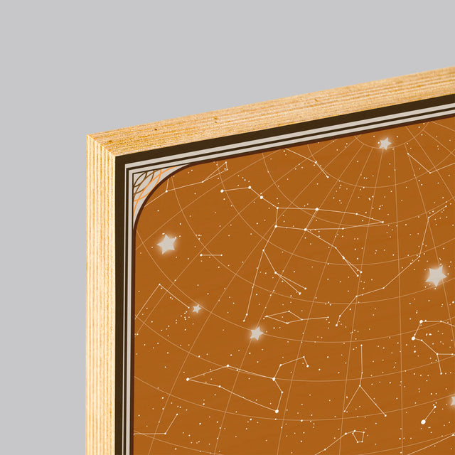 Starrenkaart: Sterrenkaart, Mooiste Momenten - Afdruk Op Hout (Verticaal)