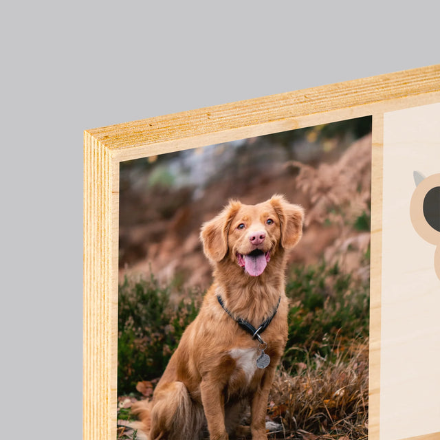 Fotocollage: Beste Hond - Afdruk Op Hout (Verticaal)