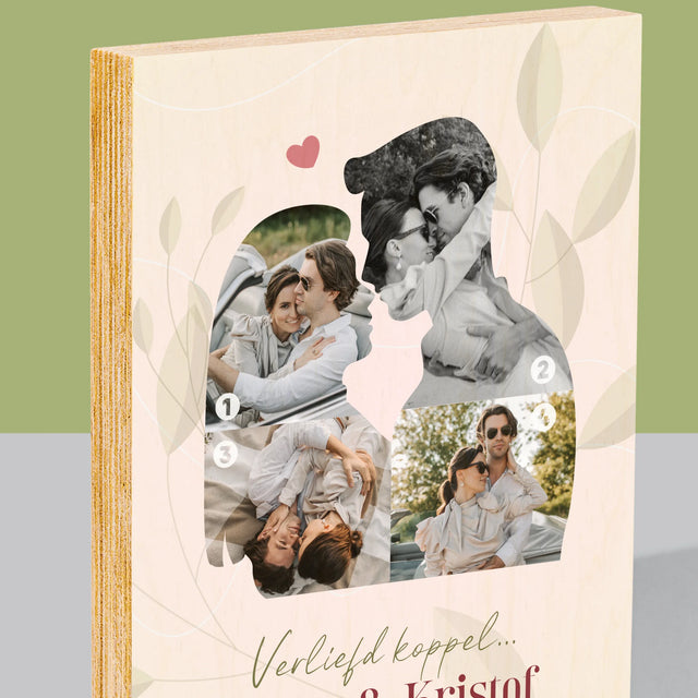 Vorm Van Foto'S: Verliefd Koppel - Afdruk Op Hout (Verticaal)