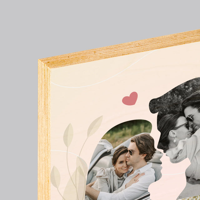 Vorm Van Foto'S: Verliefd Koppel - Afdruk Op Hout (Verticaal)