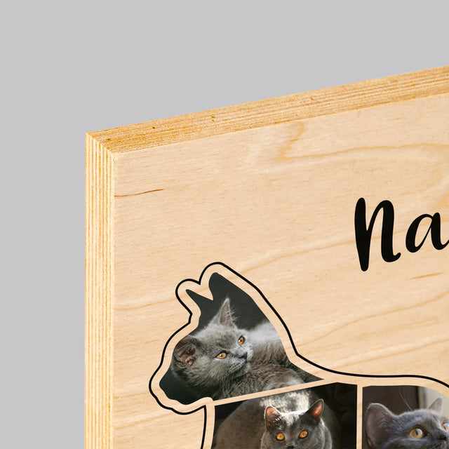 Vorm Van Foto'S: Kat Is De Beste Vriend - Afdruk Op Hout (Verticaal)