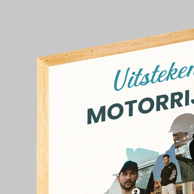 Vorm Van Foto'S: Uitstekend Motorrijder - Afdruk Op Hout (Verticaal)