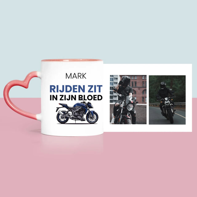Fotocollage: Rijden Zit In Zijn Bloed - Mok