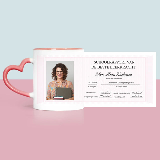 Foto En Handtekening: Schoolrapport Van De Beste Leerkracht - Mok