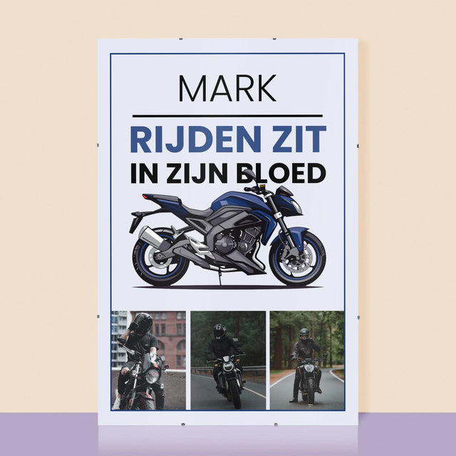 Fotocollage: Rijden Zit In Zijn Bloed - Poster