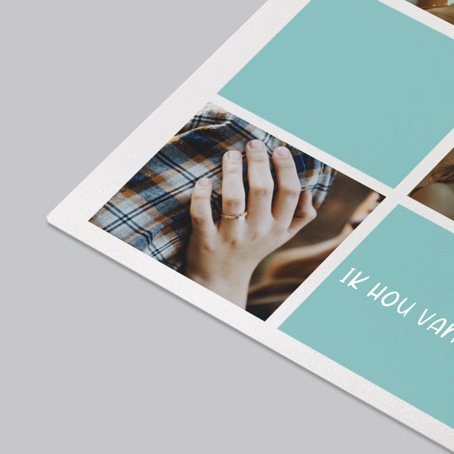 Fotocollage: Initialen Ik Hou Van Jou - Bureauonderlegger
