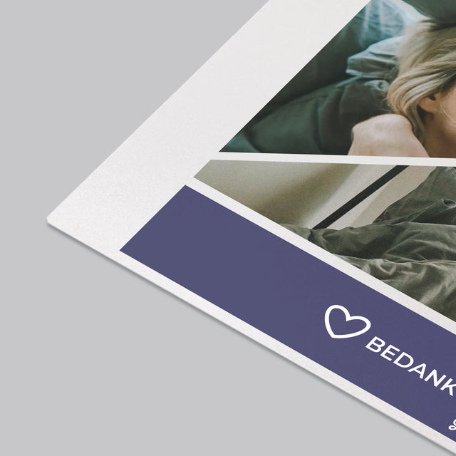 Fotocollage: Bedankt, Dat Je Er Bent - Bureauonderlegger