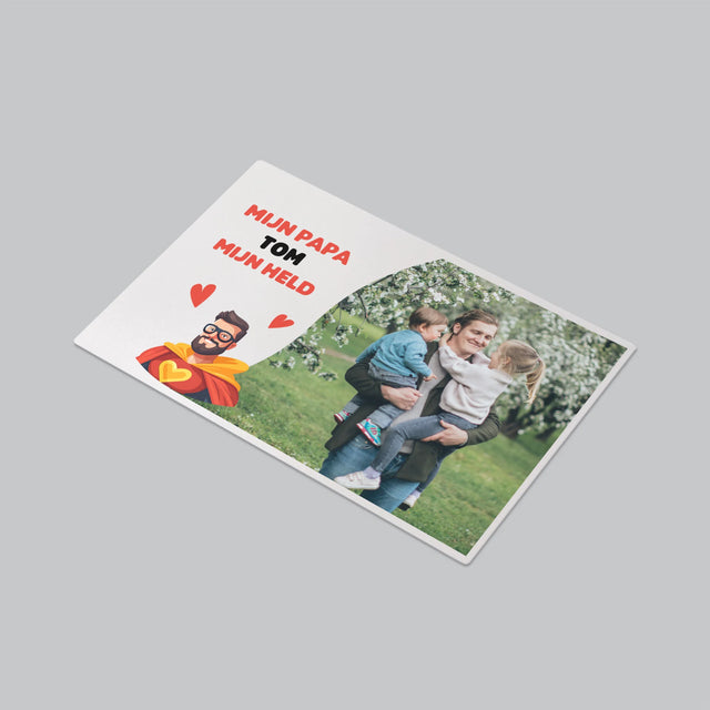 Foto En Handtekening: Papa, Mijn Held - Bureauonderlegger