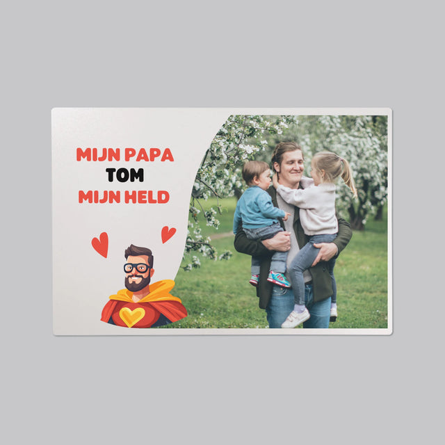 Foto En Handtekening: Papa, Mijn Held - Bureauonderlegger